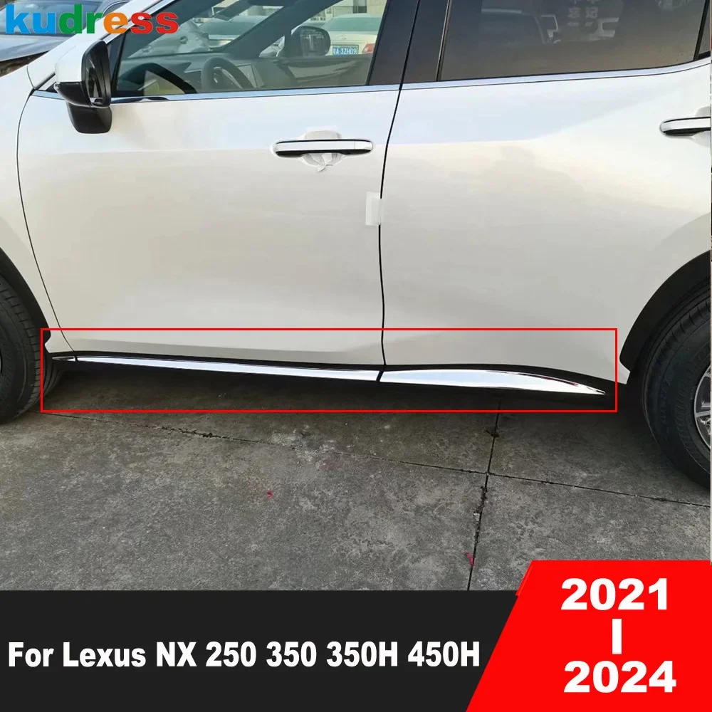 Side Door Body Trim For Lexus NX 250 350 350H 450H 2021 2022 2023 2024 Chrome Car Door Line Steamer Molding Strip Accessories