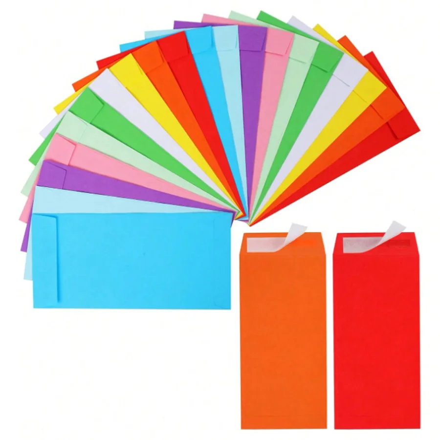 30pcs Self Sealing Colored Money Envelopes Suitable For Cash, Salary, Savings, Coins, Currency, Letters