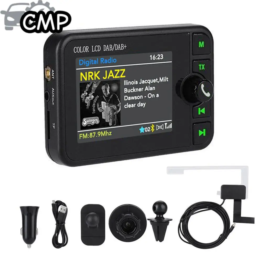 

1set Car DAB Radio Receiver Supports Slide Display Function Radio FM Transmitter MP3 Player Receiver USB Adapter