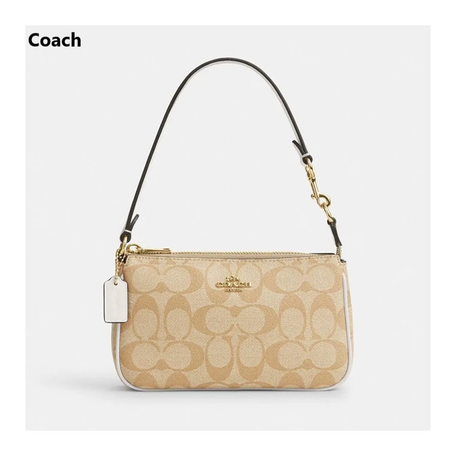 Coach Nolita 19 Shoulder Bag Classic Monogram Print Zipper Coated Canvas Shoulder Handbag Small Bag