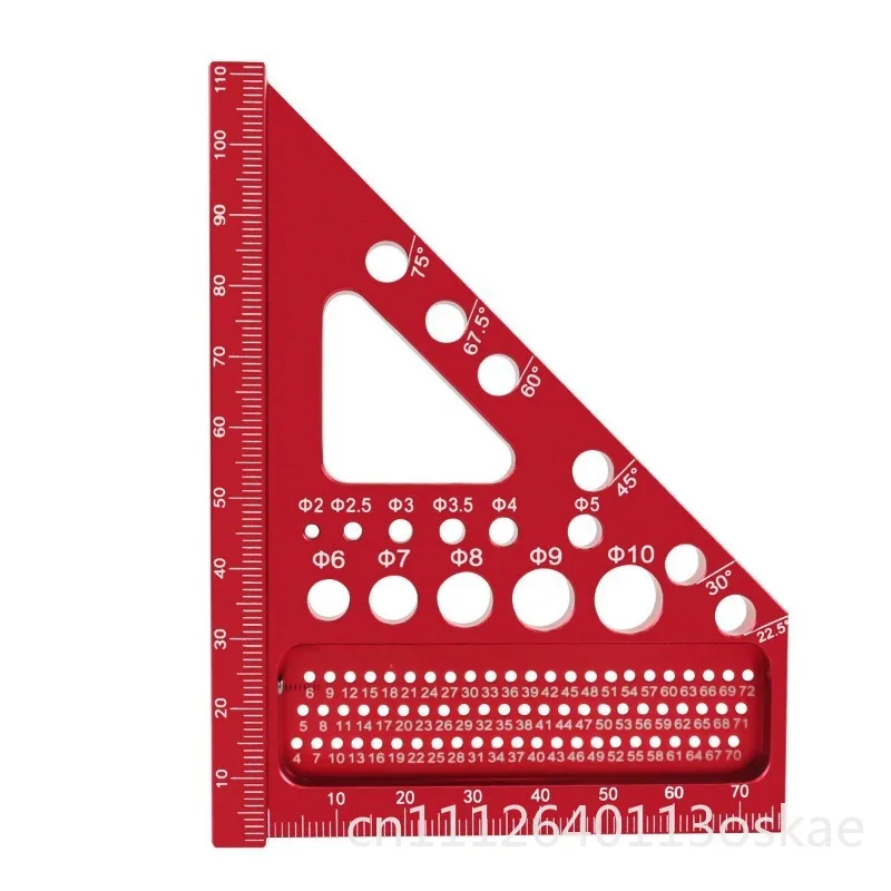 Thickened woodworking square ruler Triangle ruler with hidden pin Multifunctional aluminum alloy scribing scale Measuring tool
