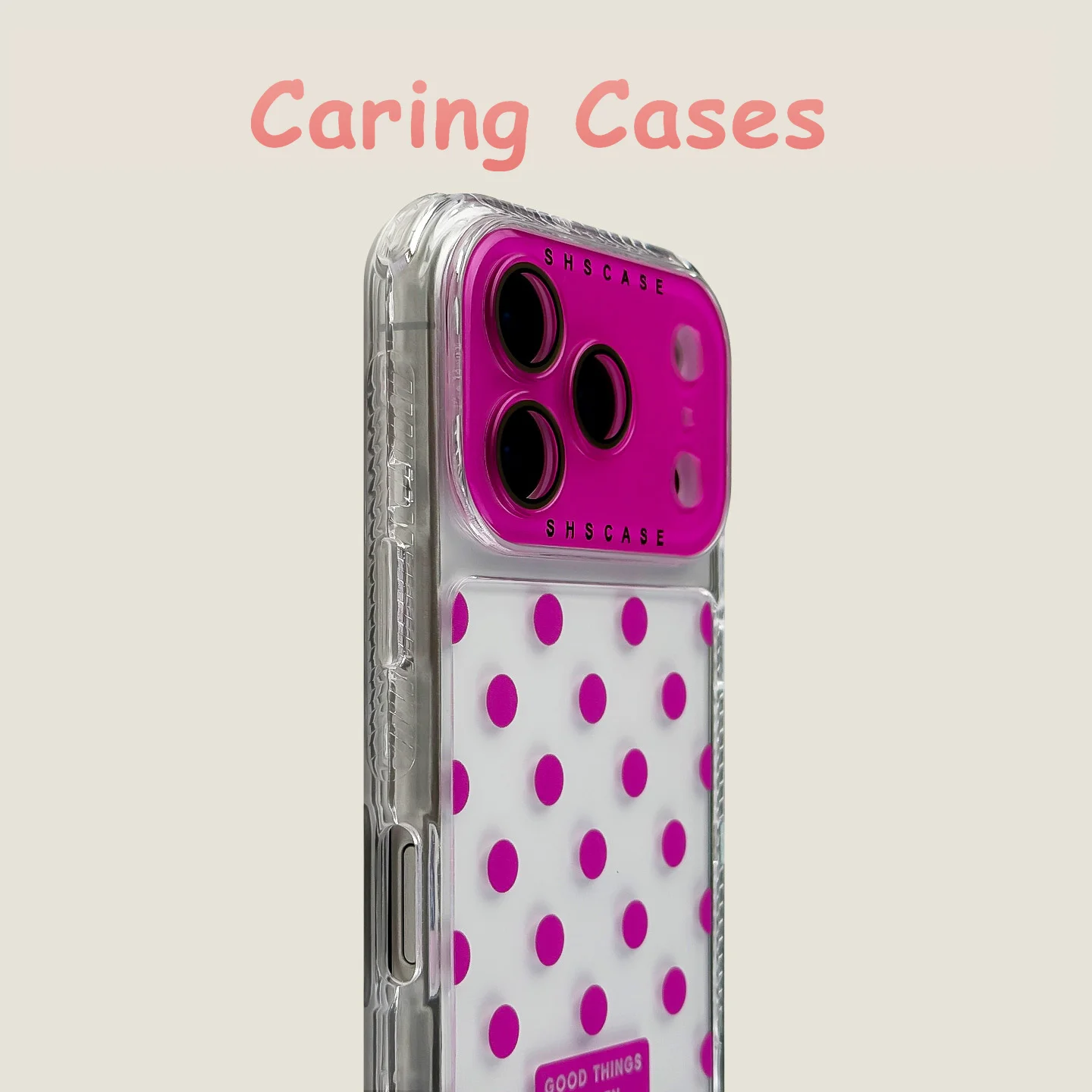 آيفون 17 برو ماكس حافظة حالمة البولكا نقطة واضحة 3 في 1 سميكة هارد شل للصدمات قسط غطاء للعدسات آيفون 16 15 14 13