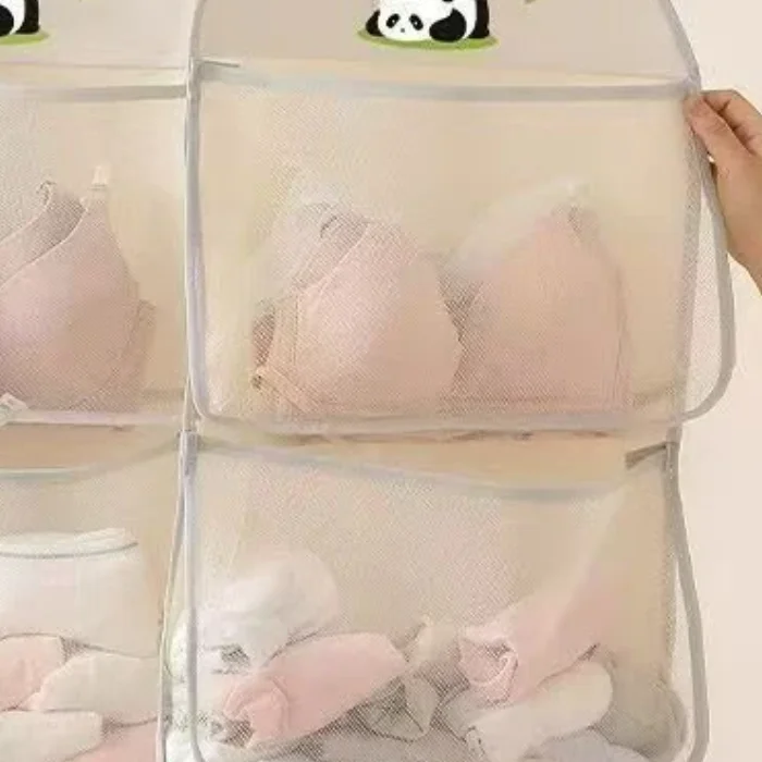 Multi-layer Storage Mesh Bag Save Space Large Capacity Socks Storage Bags Wardrobe Hanging Multi-function