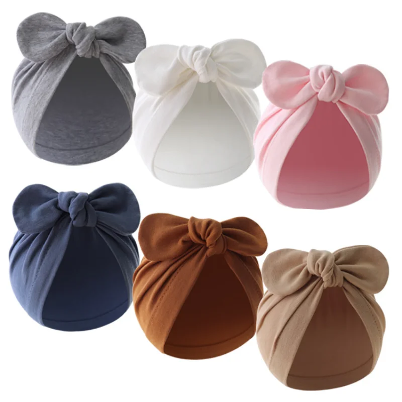 

New Autumn Winter Imitation Cashmere Baby Pullover Hat Cotton-filled Bowknot Children's Hat Baby Indian Hat