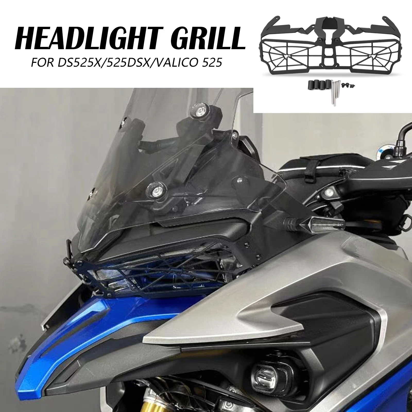 

Fit VOGE 625 525DSX Motorcycle Headlight Guard Front Headlight Cover Headlight Net Cover For VOGE Valico 525 DS525X 2023-2025