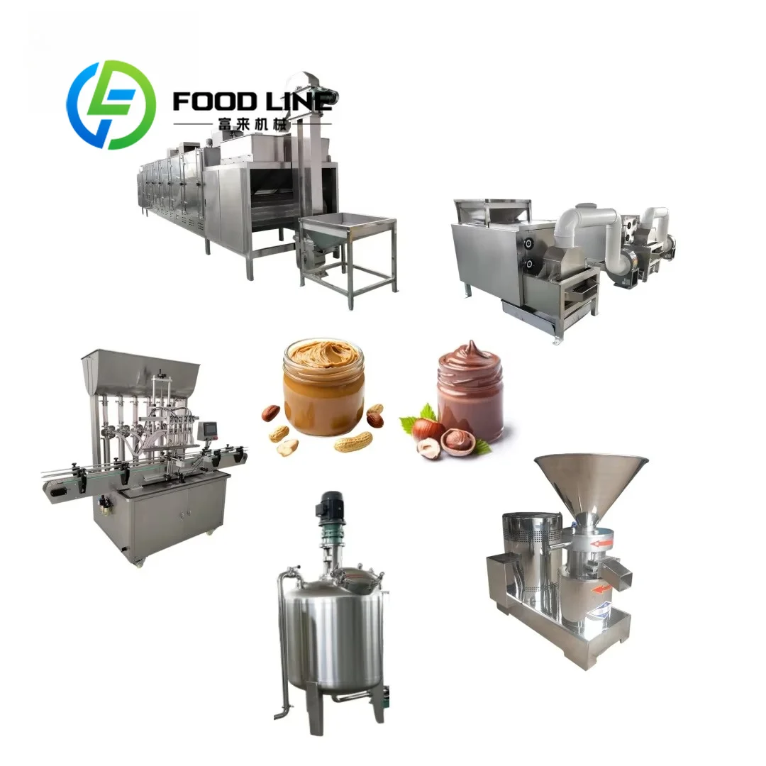 Automatic Peanut Butter Production Line Industrial Nut Butter Processing Line Almond Cashew Sesame Corn Paste Making Stainless