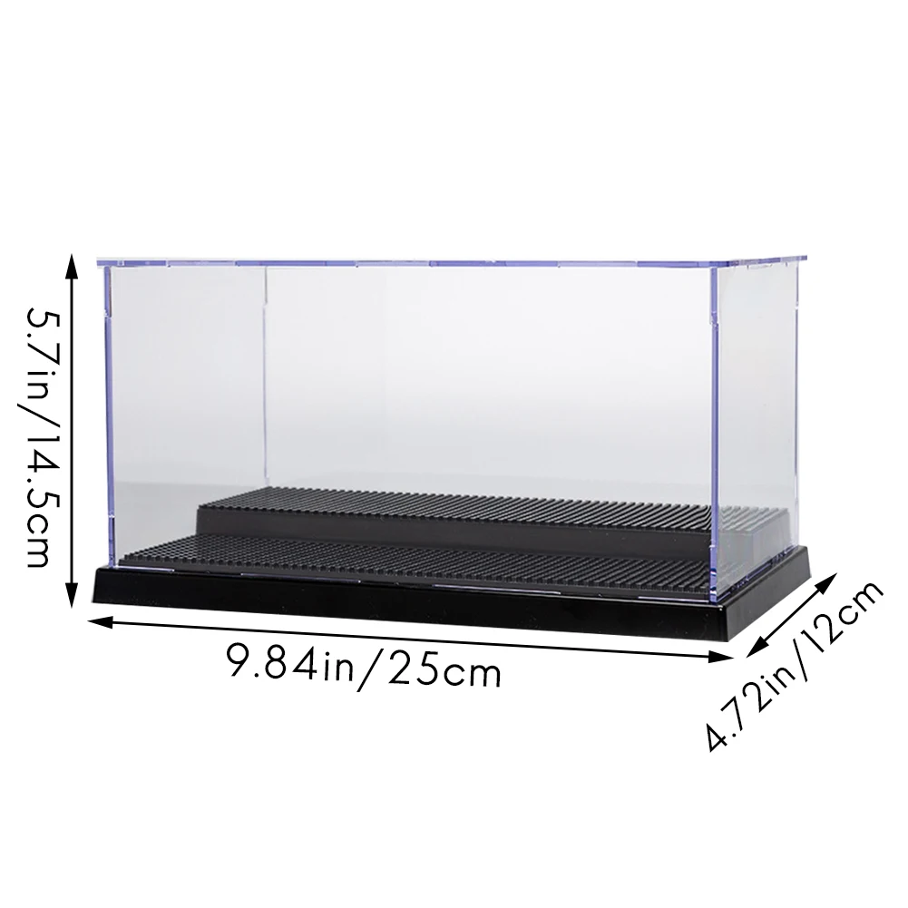 Double-Layer Diamond Micro-Particle Bottom Display Box Building Block Doll High Transparent Dust-Proof Box Storage