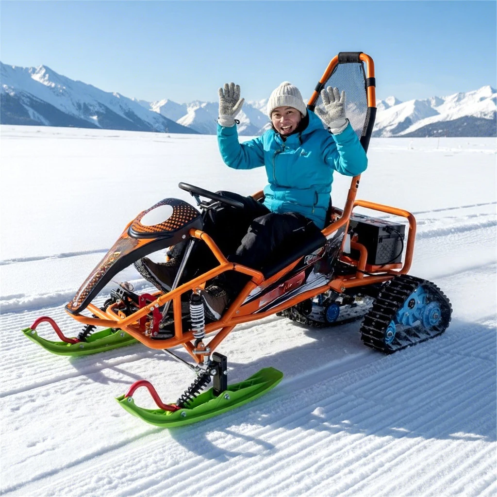 

Электромобиль 48V500W, коммерческий электромобиль для аренды, зимний электрический снегоход для детей и взрослых, для путешествий по бездорожью.