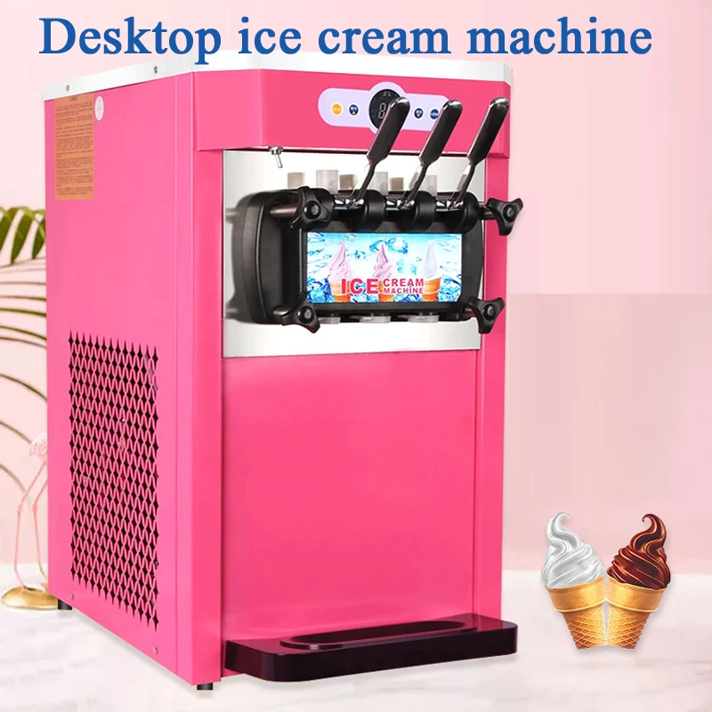 21-26L/H Ice Cream Maker Commercial 3 Flavors Countertop Gelato Sorbet Yogurt Home Freezing Equipment Vending Machine