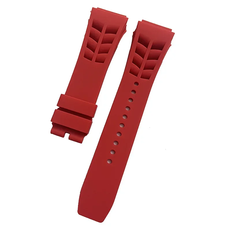 High quality soft silicone strap for Richard Mille RM53/055/011/050 men\'s waterproof and sweat proof rubber bracelet 25mm