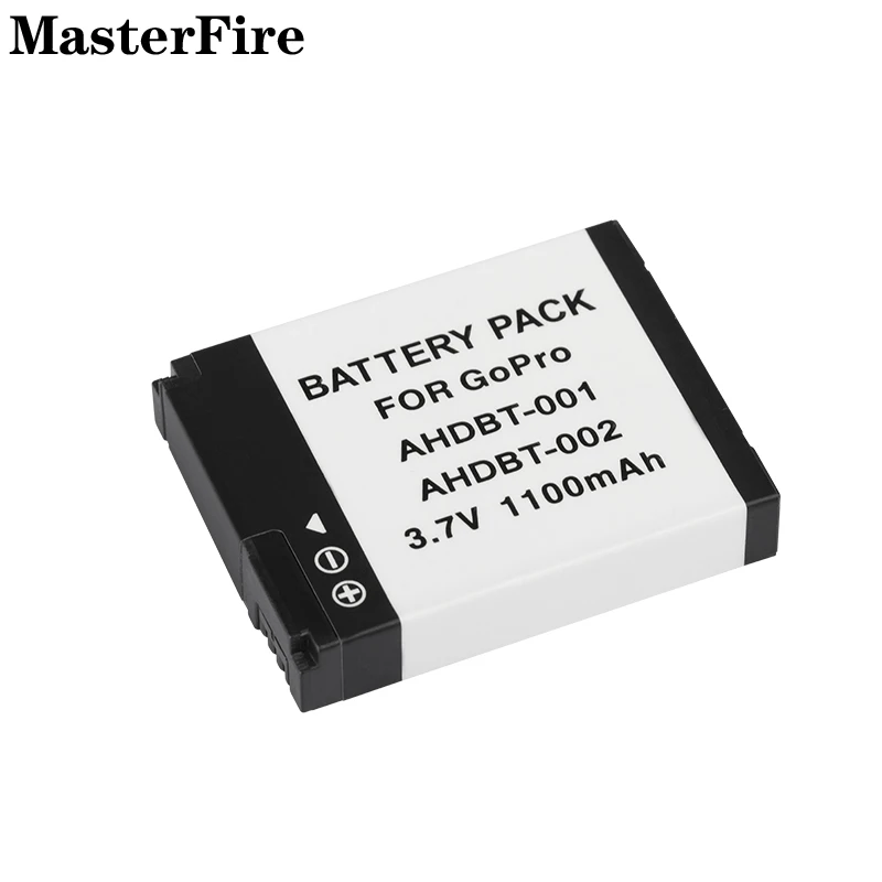 10PCS 3.7V 1100mah Battery AHDBT-002 AHDBT-001 for Gopro HD HD2 Hero 2, Hero 1, Hero2, Hero1 Batteries Action Camera Accessories