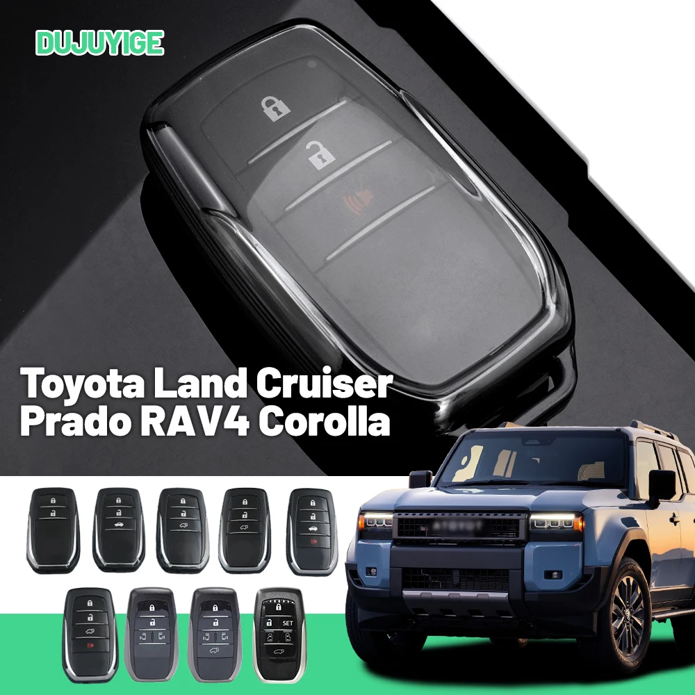 Clear TPU Car Key Case For Lexus LM Toyota Land Cruiser Prado RAV4 Corolla Key Fob Cover Protector Shell Auto Accessories
