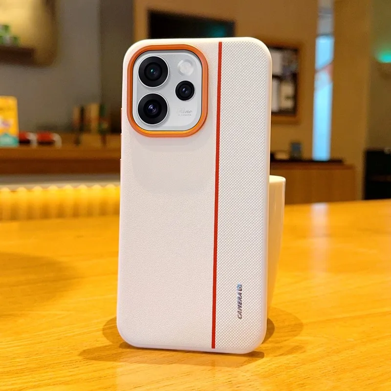 

For OPPO Reno 15, 15 Pro Case ELVEV Shockproof Splicing PU Leather Hard PC Lens Protection Phone Cover