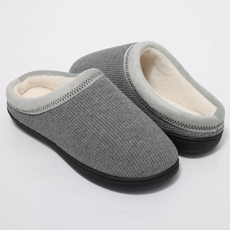 Kidmi Winter Soft Skin-friendly Cotton Slippers For Men Durable Rubber Sole Non-Slips Slippers Indoor Warm Comfortable Slippers