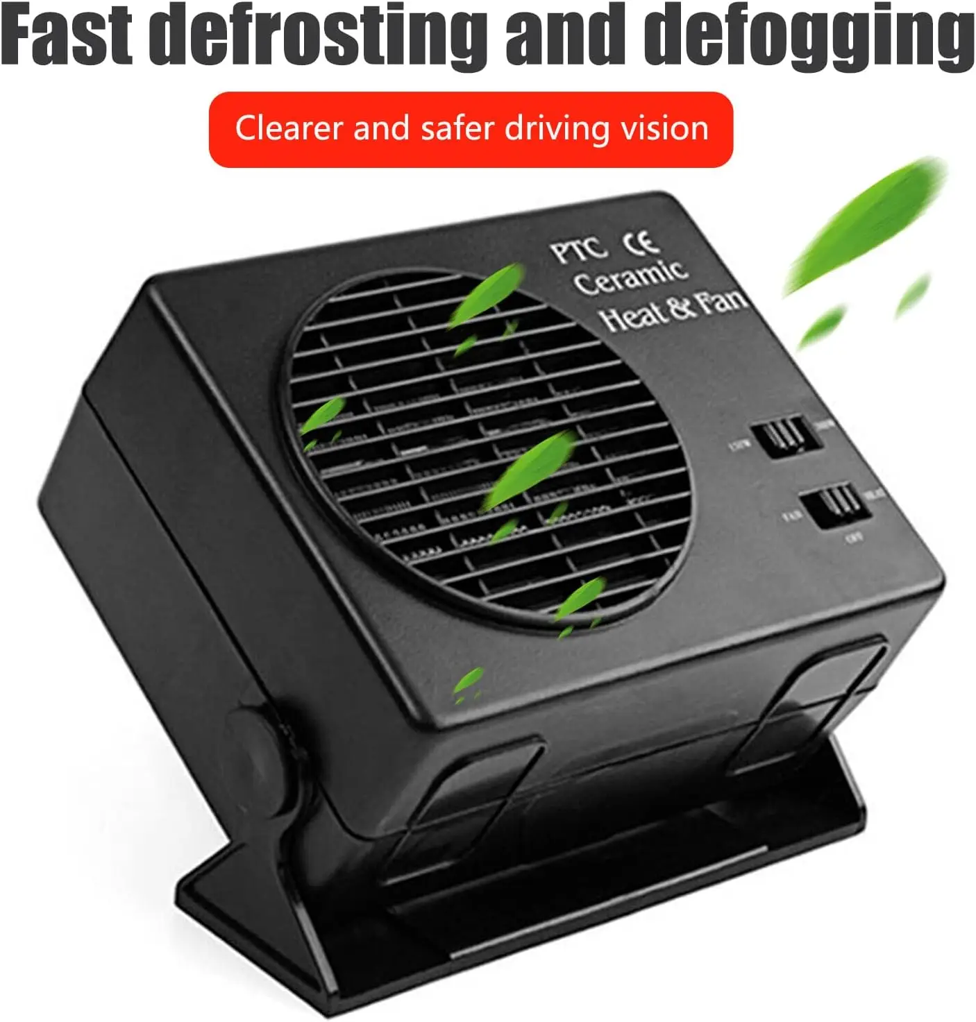 

Portable Car 12V Cigarette Lighter Plug Car Heater Defroster Low Noise Quick Demist Window Heating Fan Device For Car SUV Truck