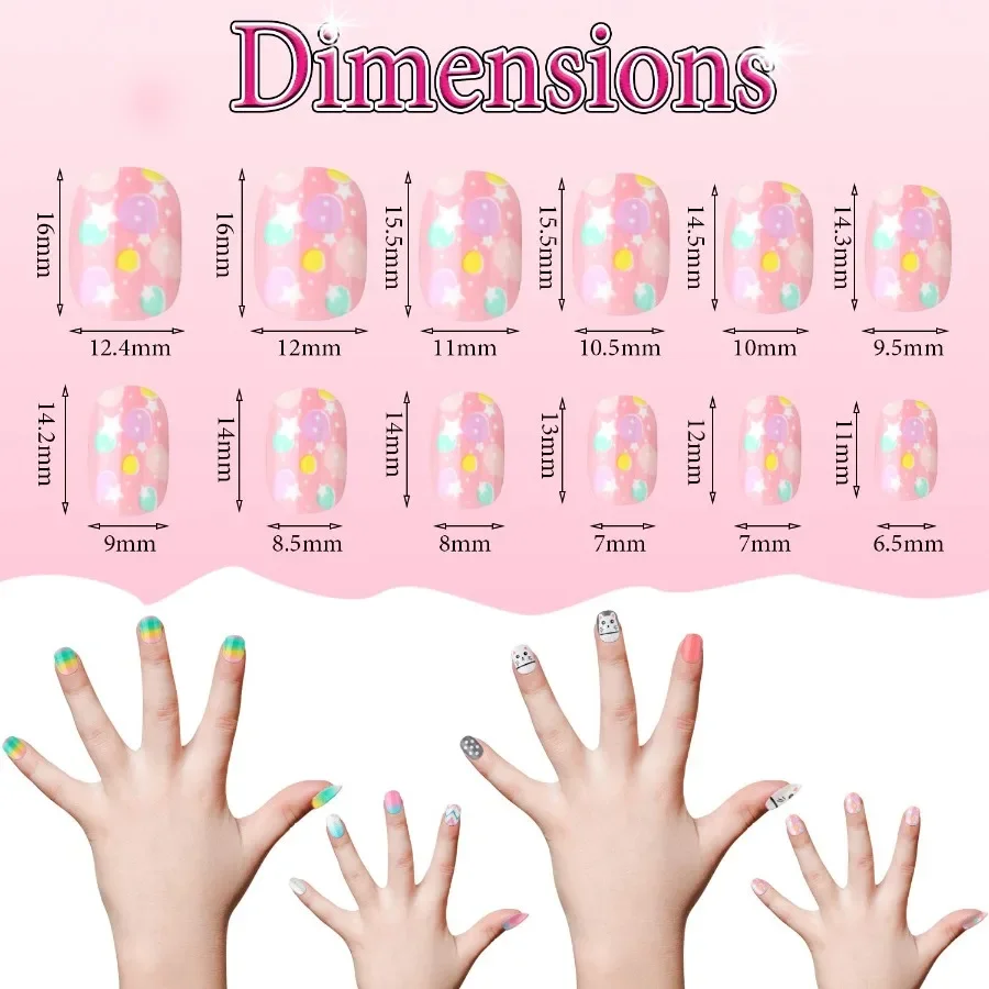 120 peças imprensa em unhas falsas unhas artificiais meninas capa completa curto unhas falsas para meninas design decoração doce menina