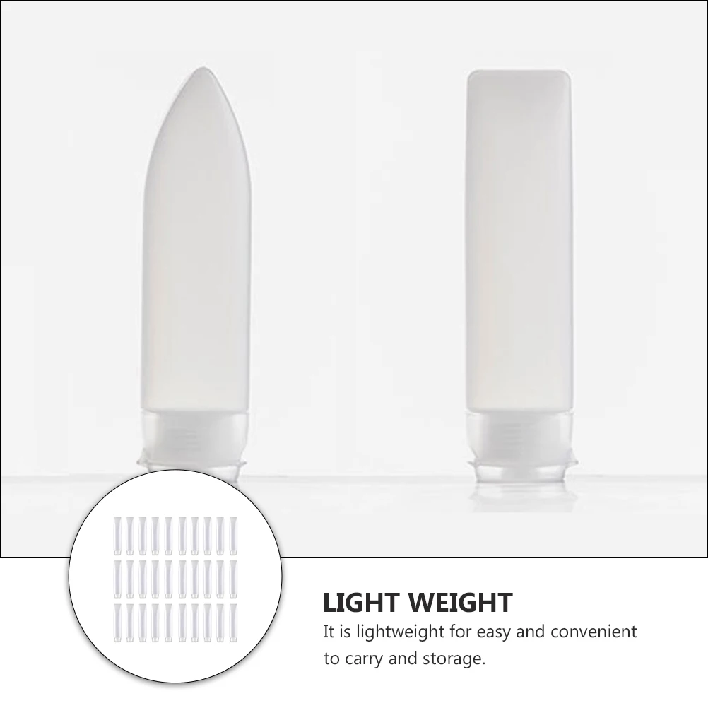 

20Pcs Reusable Plastic Dispensers Leak Proof Sub Bottles for Travel Shampoo Lotion Gel Portable Squeezable Tube