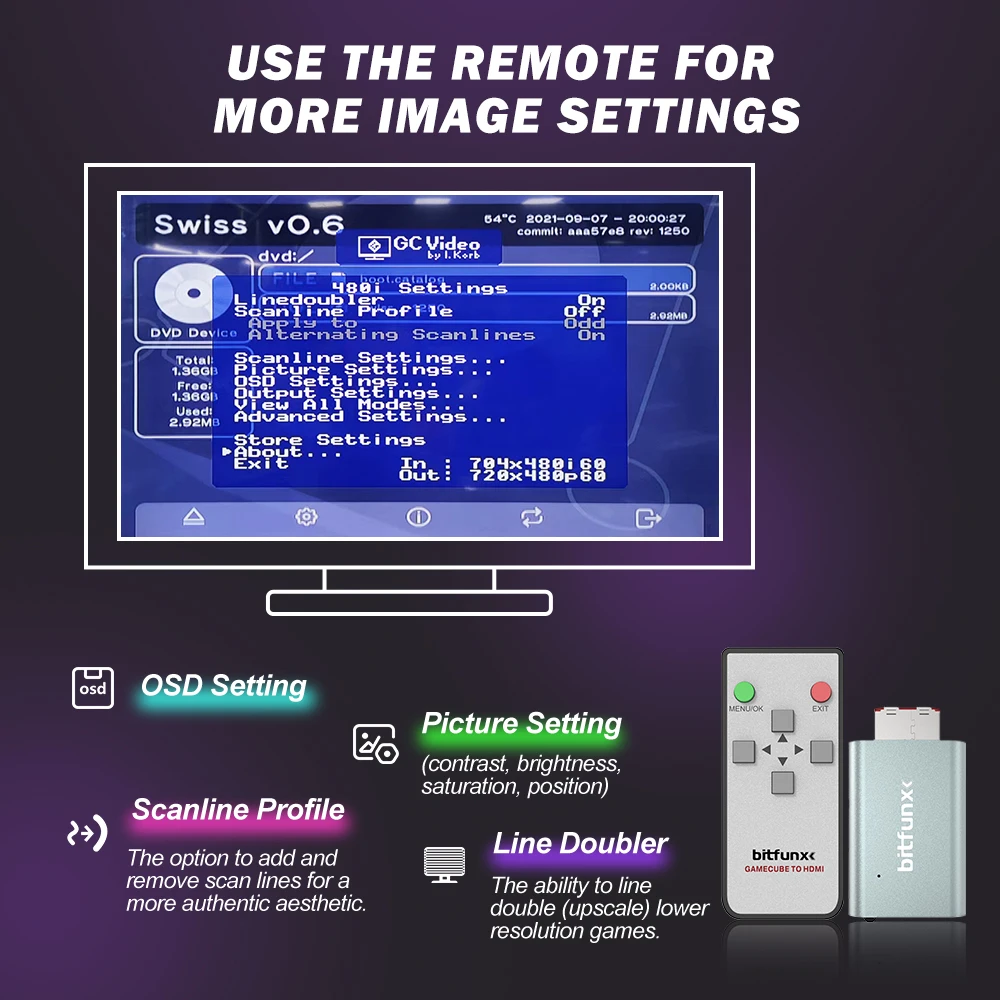 BitFunx-Adaptateur convertisseur NGC vers HDMI numérique, doubleur de ligne, lecteur de carte MicroSD SD2éventuelles 2, pour toutes les consoles de