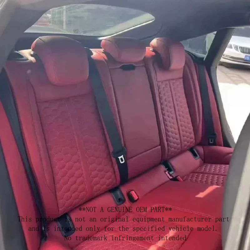 Custom Red Leather Electric Seat Upgrade for Audi Quilted Interior Adjustable Luxury Seats