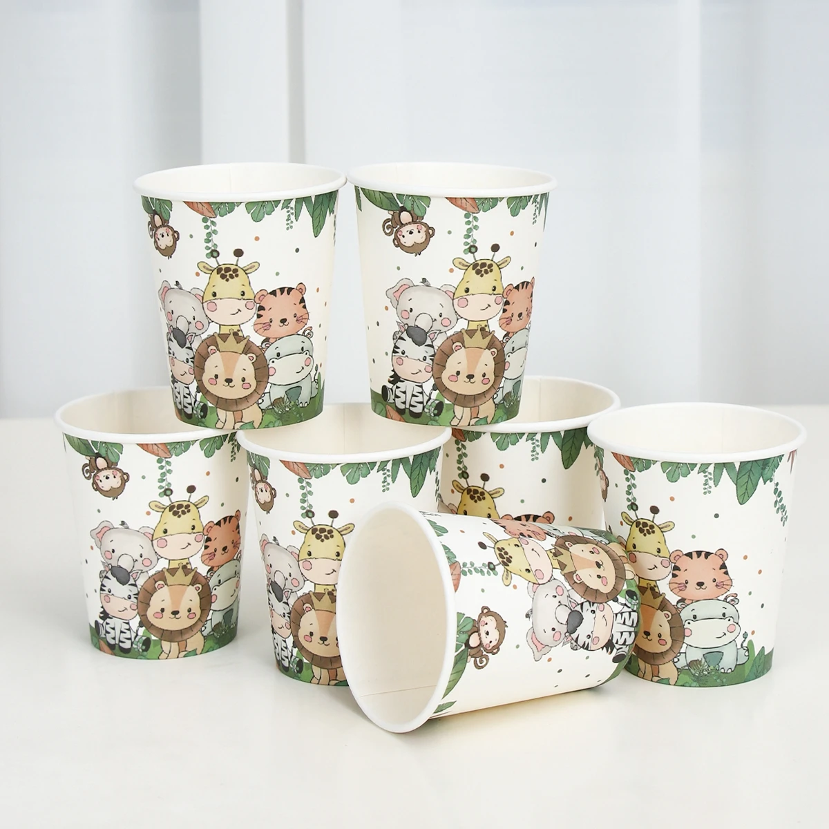 Jungle Animal Tableware Jungle Safari 1st Birthday Party Decor Kids Green Forest Woodland Birthday Party Suppiles Baby Shower