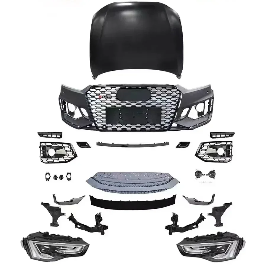 

AUTO PARTS FRONT BUMPER BODY KIT for Audi A5 Upgraded to RS5 FRONT FACE ASSEMBLY with Two Headlights High Quality Body Kits
