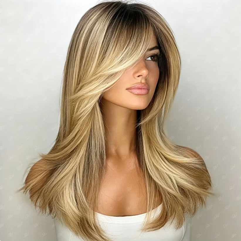 Glueless 14 Inch 150 Density Highlight Blonde Straight Wig