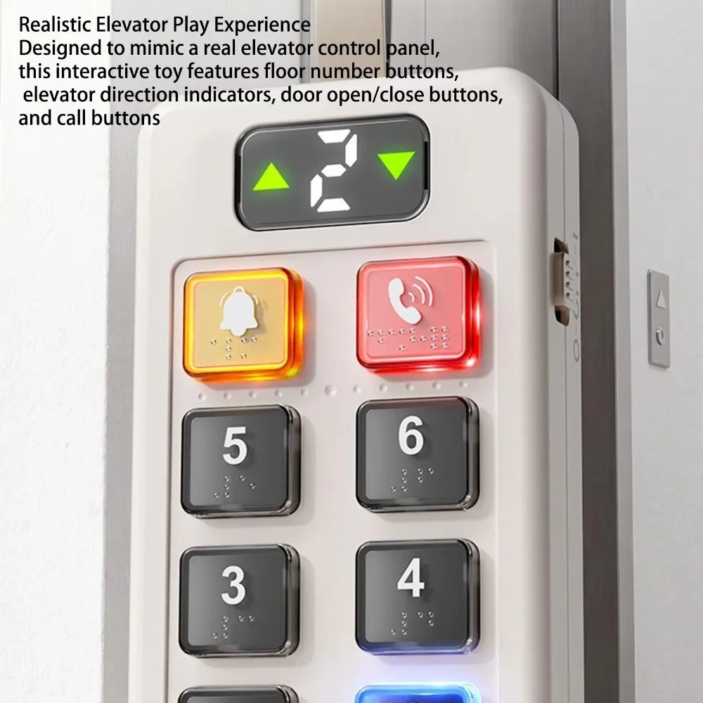 Educational Button Numbers Elevator with Light Sound Button Panel Button Sensory Board Sensory Board Numbers Design