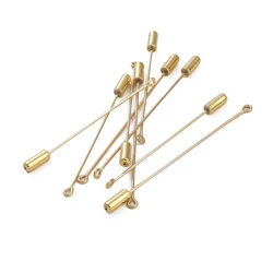 1pc 58/70mm Long Stick Metal Brooch Base Pins Safety Stopper Needle for Diy Lapel Badges Hat Supplies Jewelry Making Accessories