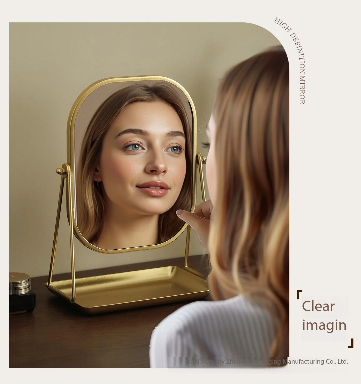Home Decor 2026 New European Style Simple Vertical Mirror Home Makeup Mirror Dormitory Desktop Mirror Makeup Dressing Mirror
