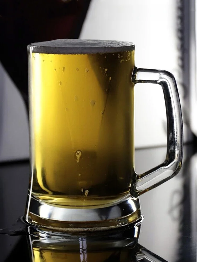Pashaa Crystal Glass Beer Cup with Handle Beverage Water Glass Cup for Brewing Tea Nordic Style Small Refreshment Element