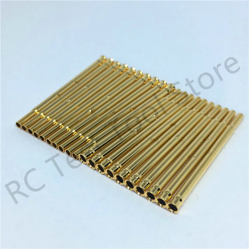20/100PCS R75-1C Test Pin P75-B Receptacle Brass Tube Needle Sleeve Seat Crimp Connect Probe Sleeve 17.5mm Outer Dia 1.32mm