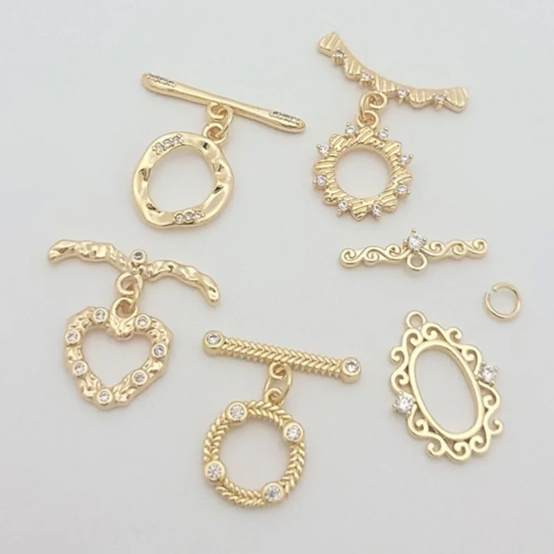 

1 Piece Copper Plated with 18K Gold OT Clasp Pearl Bracelet Connecting Clasp Women's DIY Jewelry Making Materials Accessories