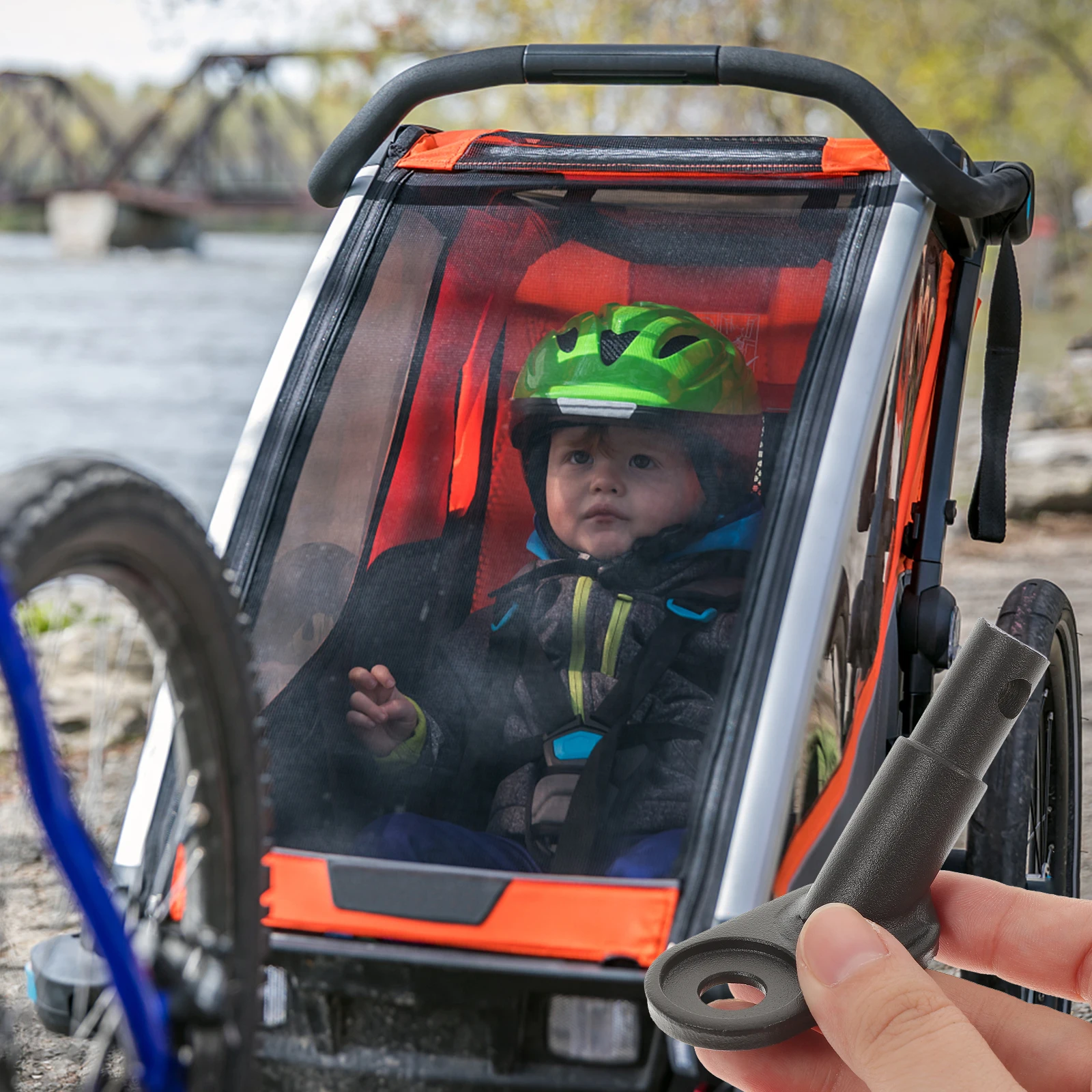 دراجة مقطورة الملحقات دراجة وصلة مقطورة دائم الصلب النايلون حزام العالمي صالح الدراجات الكهربائية محول المقرنة #1