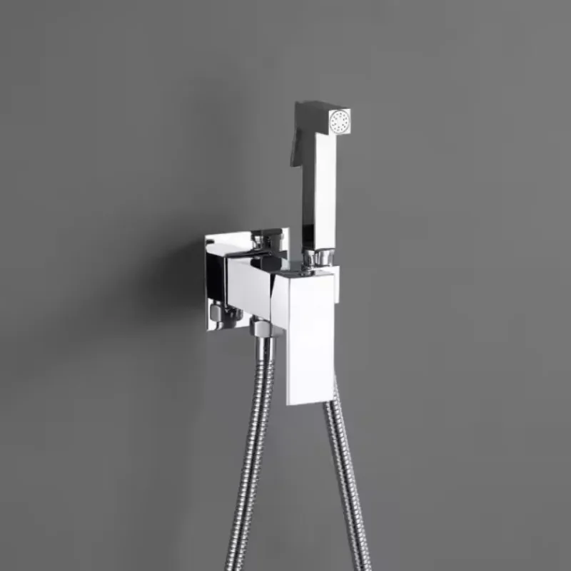 Modern style zinc alloy handheld bidet hot and cold faucet toilet sprayer hotel bathroom shower faucet