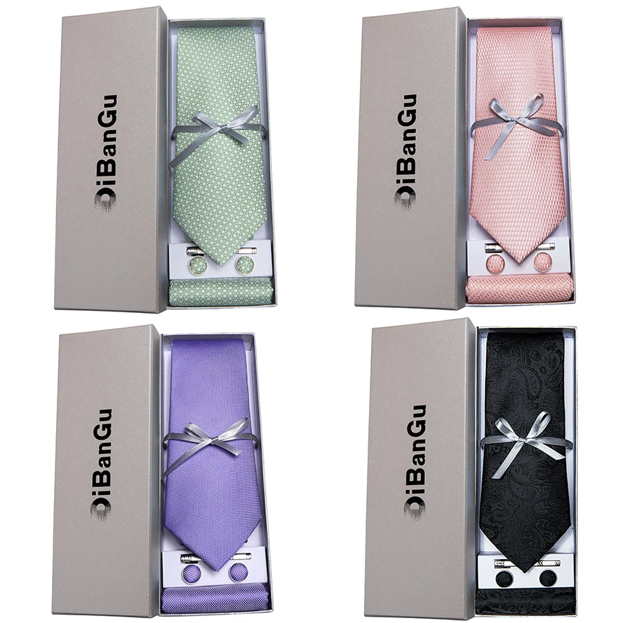 

Мужской набор галстуков в подарочной коробке, классический свадебный однотонный шелковый галстук 8 см, деловой ГАЛСТУК, аксессуары для мужа