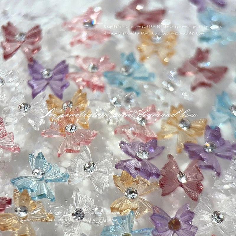 Eis Transparent Harz Schmetterling Glitter Strass Nail art Dekoration Maniküre Werkzeug Kristall Zubehör Glänzenden Zirkon Großhandel