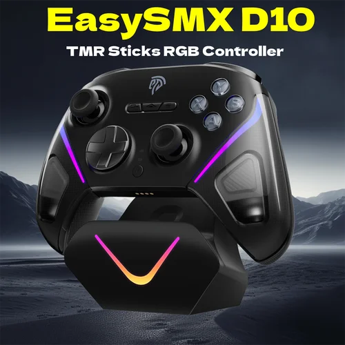 Imagen 1 del producto EasySMX TMR Stick Controller D10 Gamepad inalámbrico Compatible con PC/Switch/Steam/Telefono/TV, base de carga, microdisparadores