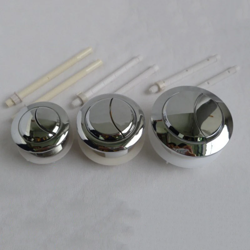 48/58MM 듀얼 푸시 버튼 플러시 화장실 물 탱크 더블 초승달 모양 2 막대 욕실 화장실 스위치