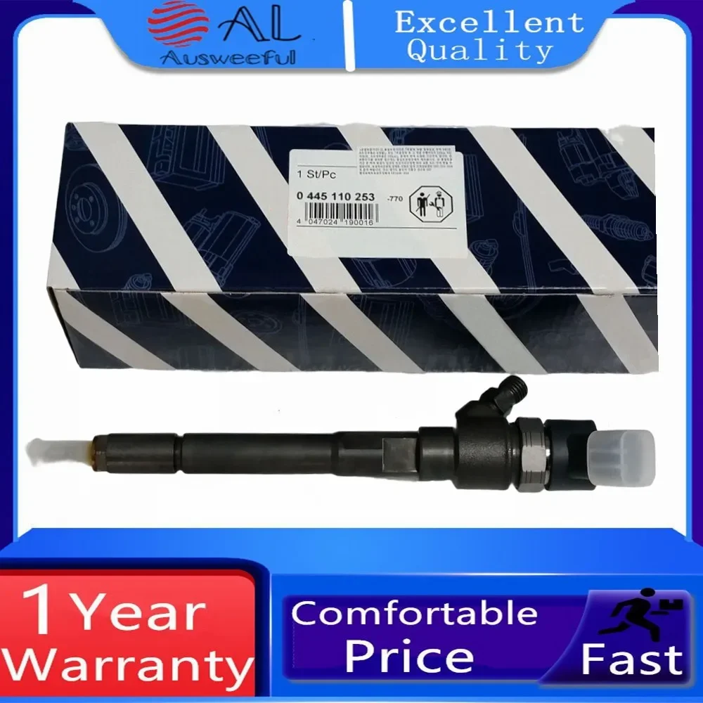 

New 0445110254 Common Rail Diesel Fuel Injector 0 445 110 254 253 for 33800 27800 33800-27800 OE 0445110253