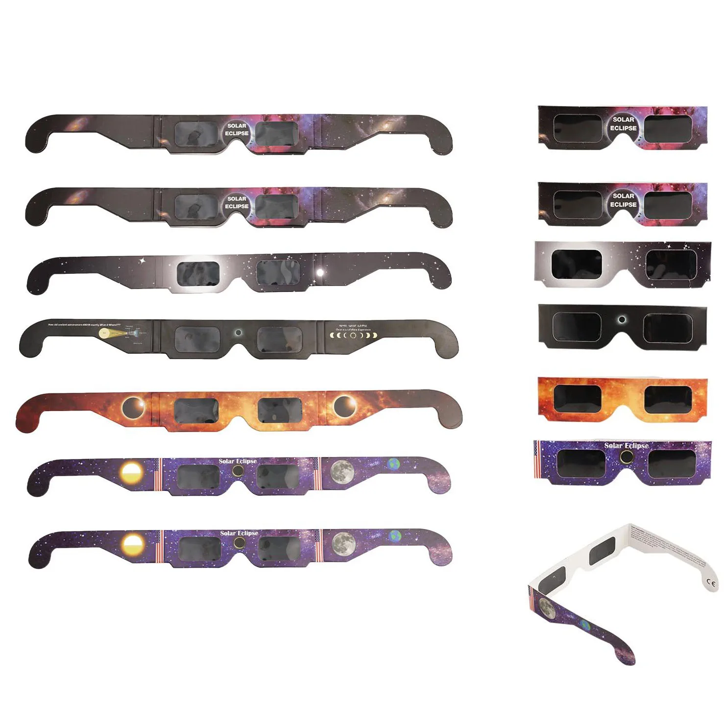 Paquete de 10 gafas de eclipse solar: gafas de sol de visualización de eclipse solar total con óptica superior, tonos seguros para el sol para adultos o niños