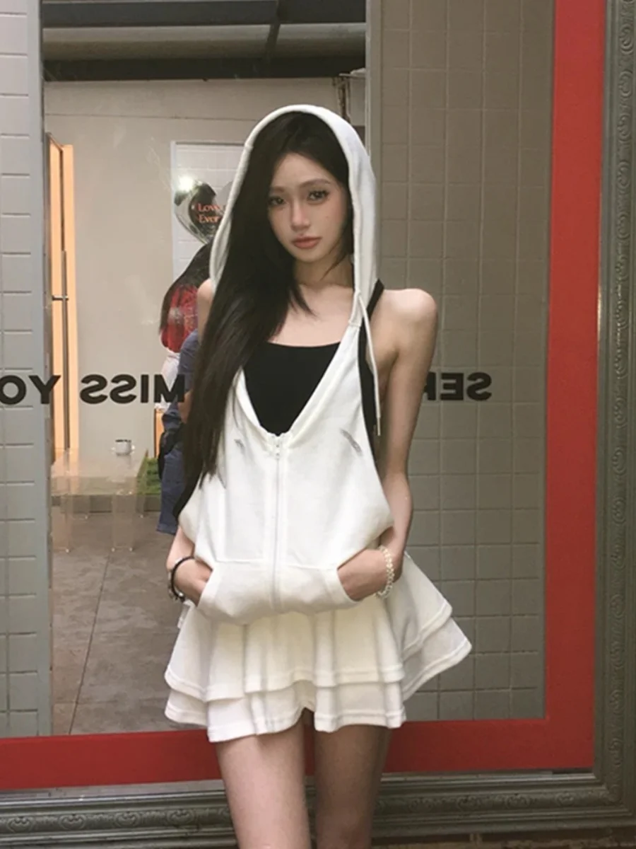 

XZY Sexy Plumpmm Street Sle Svel Hooded Dr Women Summer Sexy ort A-Line Skirt Casual Korean Loose Fit Polyester