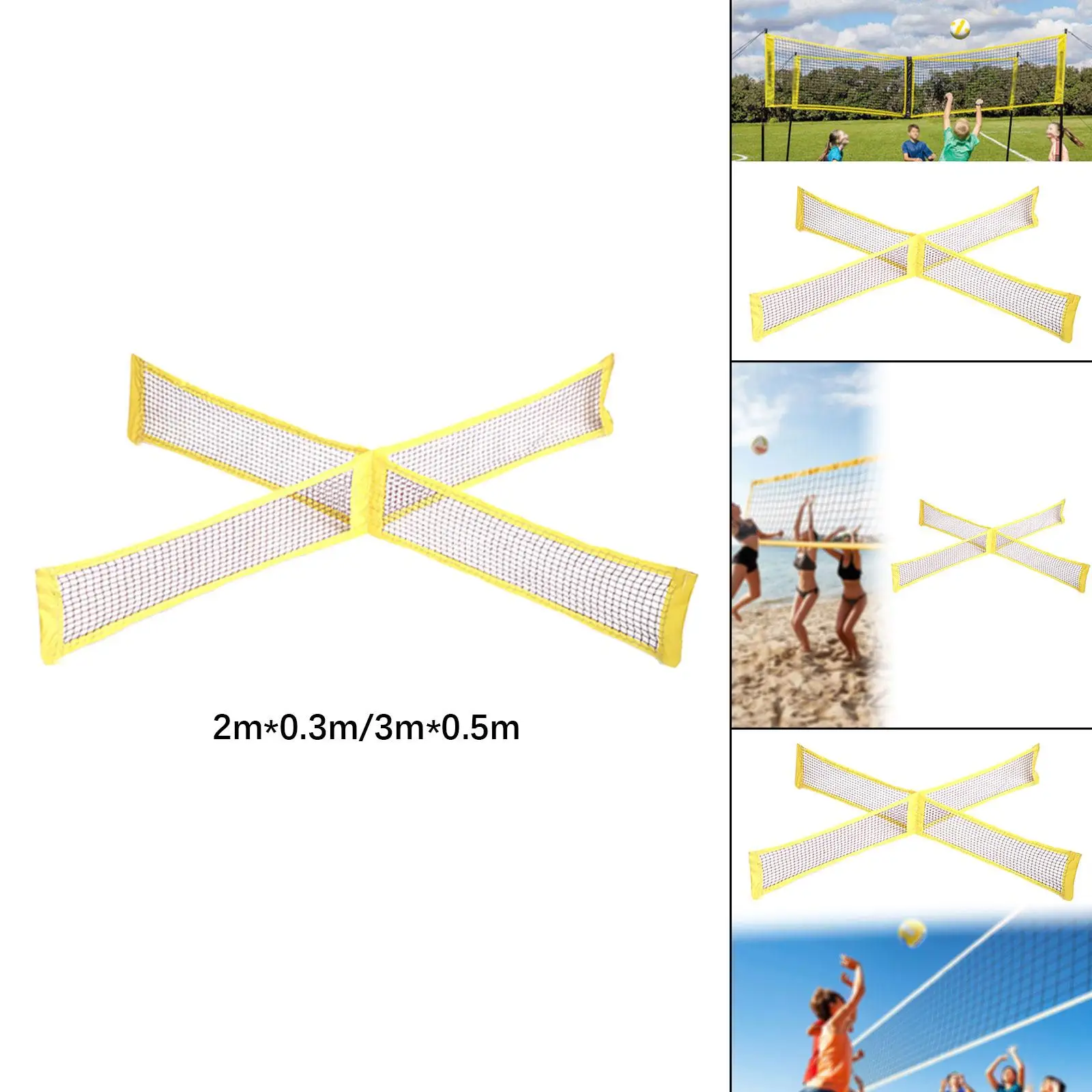

4 Way Volleyball and Badminton Net Handball Netting for Adults Kids Portable Four Square Volleyball Game for Backyard Garden
