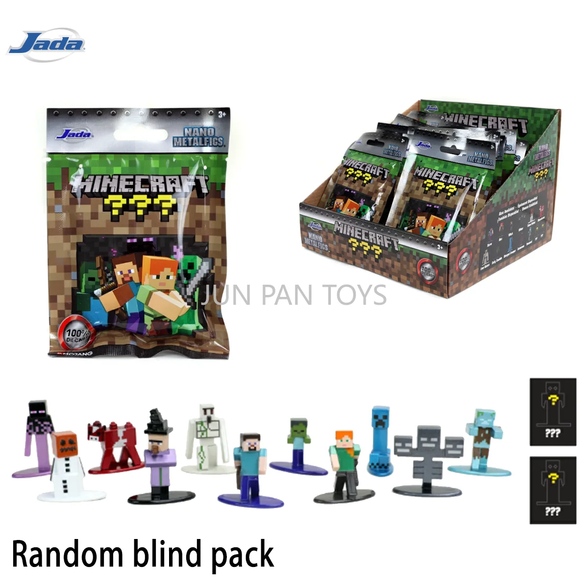 Figura Coleccionable Original Jada Minecraft Blind Pack Nano Metalfigs, 100% Metal Fundido a Presión, Juguete Periférico para Niños, Personaje Aleatorio