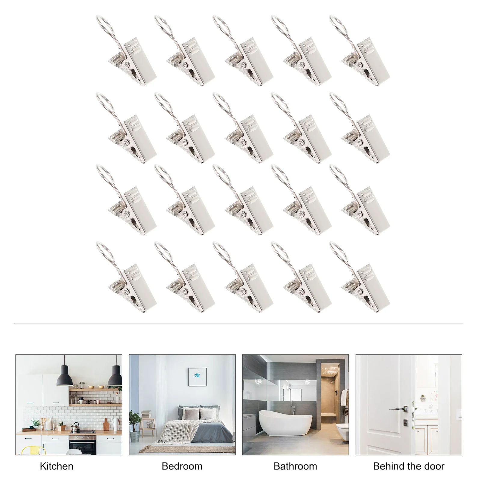 

100Pcs Highgrade Iron Curtain Clamps No Burrs Smooth Surface Easy to Store for Bedroom Living Room Bathroom Hotel