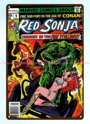 1978 comic Red Sonja metal tin sign interior design styles