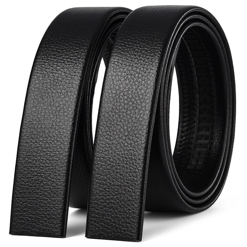 

Non Buckle PU Automatic Buckle Slide Rail Belt Body 3.5cm Wide Black Soft Men's Construction Site Work Belt Body Without Leading