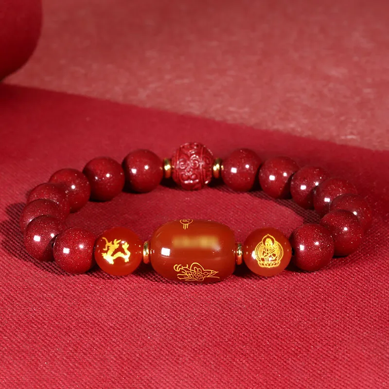 Natural Purple Gold High Content Zodiac Guardian Bracelet Birth Buddha Bracelets Men and Women