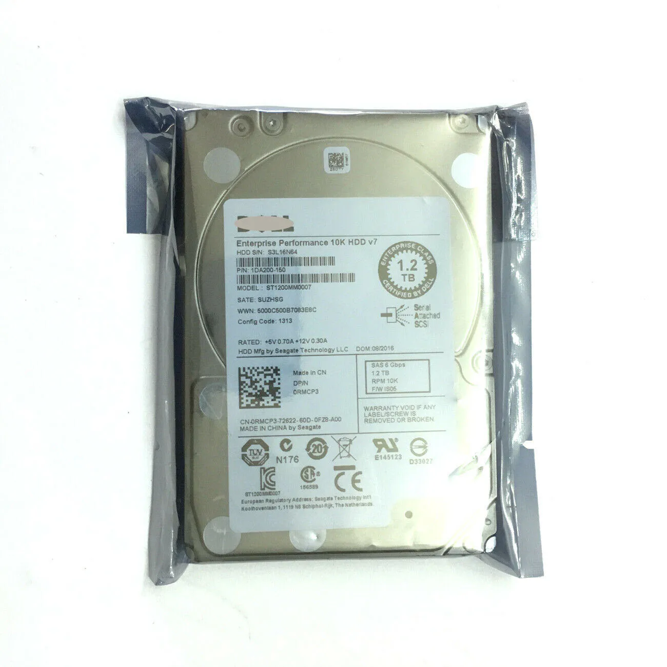 

For ST1200MM0007 RMCP3 0RMCP3 1.2TB 10K 6Gb/s 2.5" SAS Hard Drive