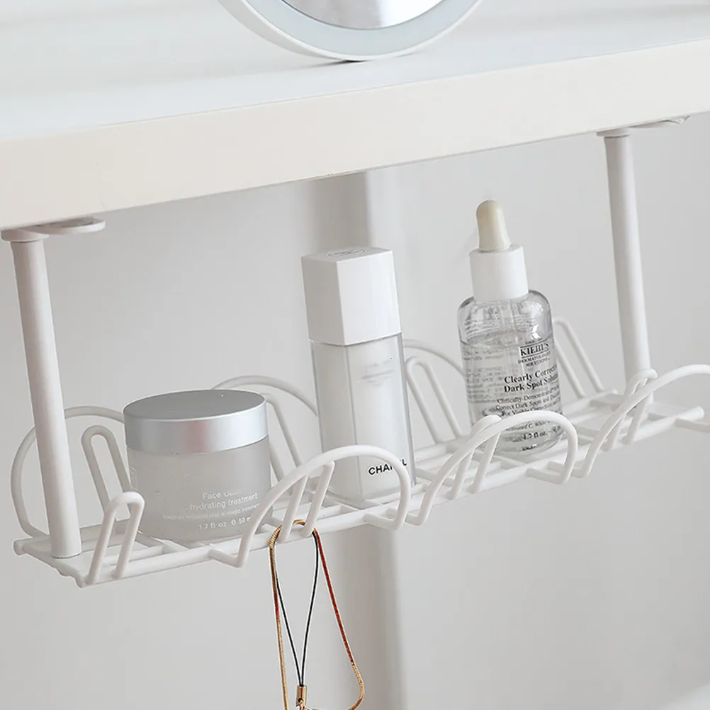 

2Pcs Office Desk Storage Holder Hanging Basket Grey Sturdy Lightweight Storage Shelf Organizer for Pen Cable Phone Office