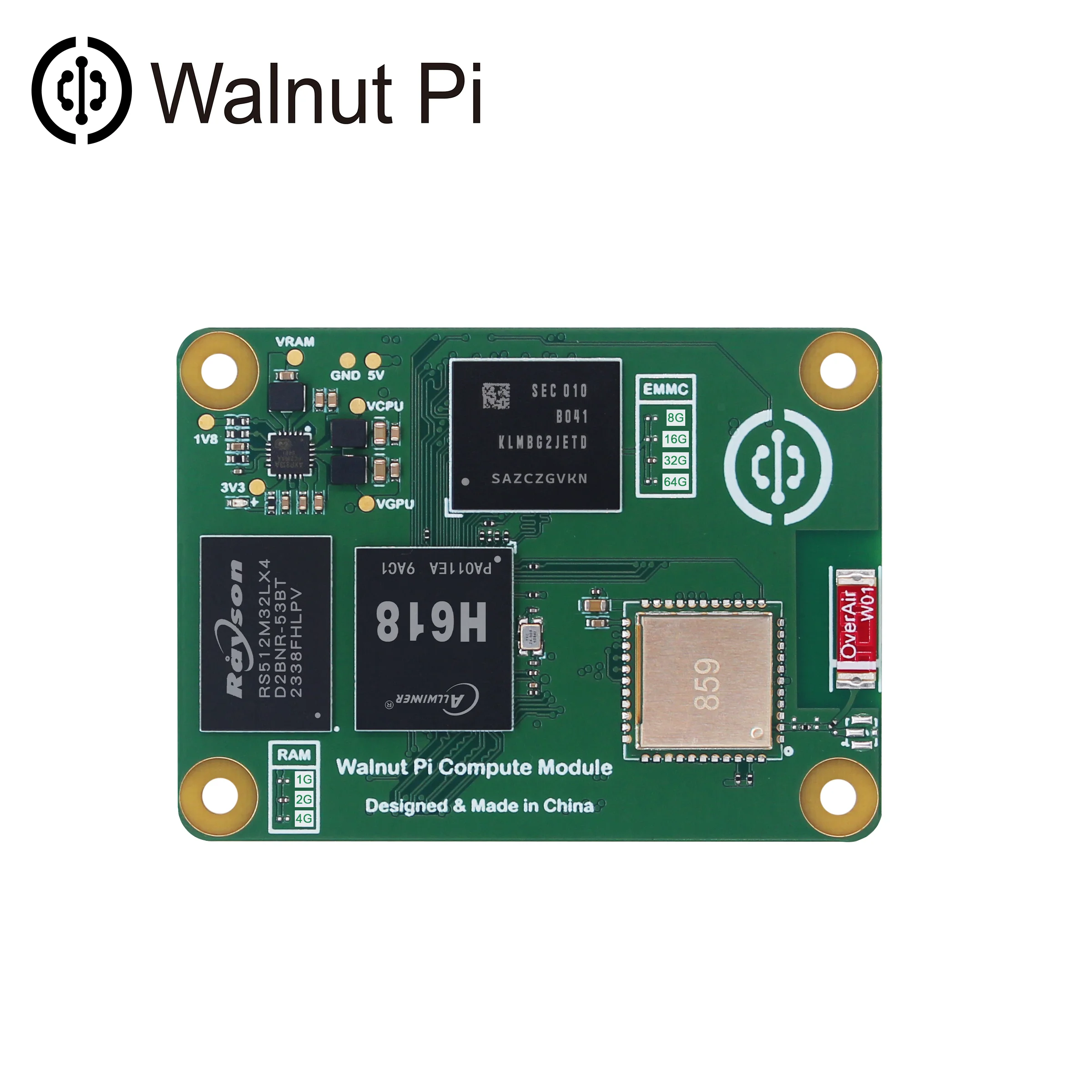 Imagem -04 - Walnut pi Cm1 Computer Computing Module Allwinner H618 Wi-fi Bluetooth Mini pc Development Board Sbc Raspberry pi Cm4 4gb